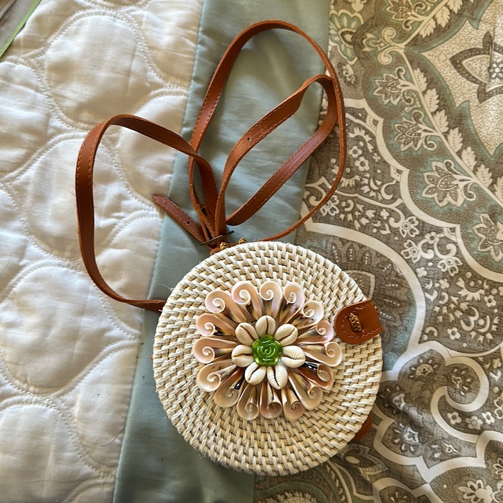 Shell Wicker Bag from Bali